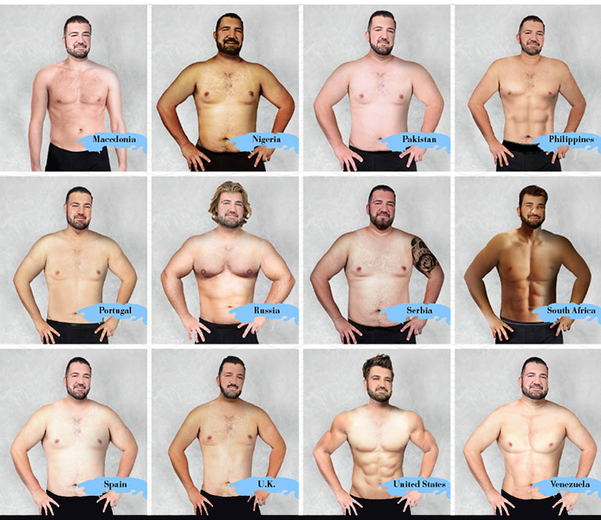 Here's What The 'Ideal' Male Body Looks Like In 19 Countries