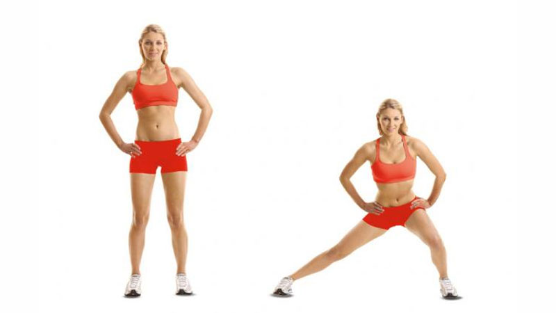 Young female building a booty with lateral lunges