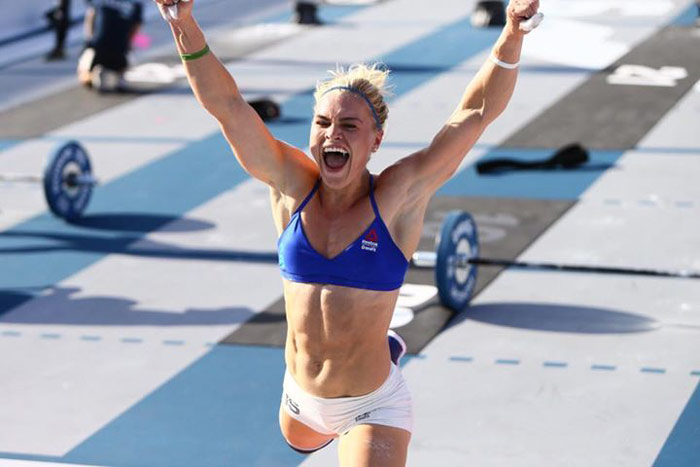 Picture of Katrin Tanja Davidsdottir winning the CrossFit games 2016