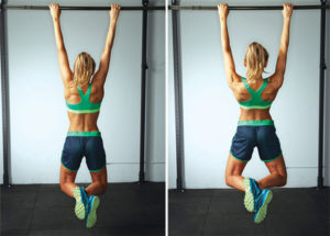female showing hot to scap pull up as part of ultimate pull up program