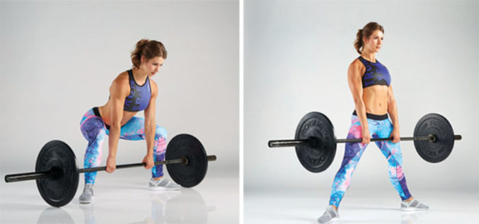 Hamstring exercises for women, woman performing sumo deadlift