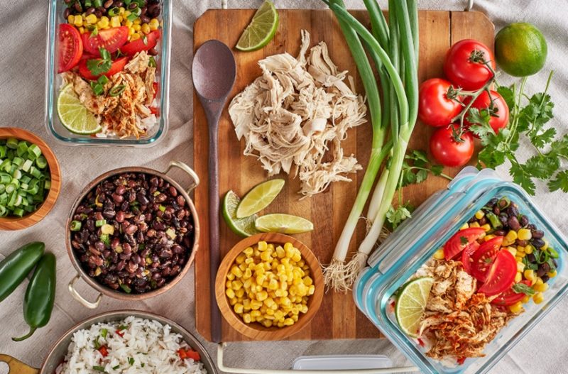 a selection of healthy foods to make a healthy lunch