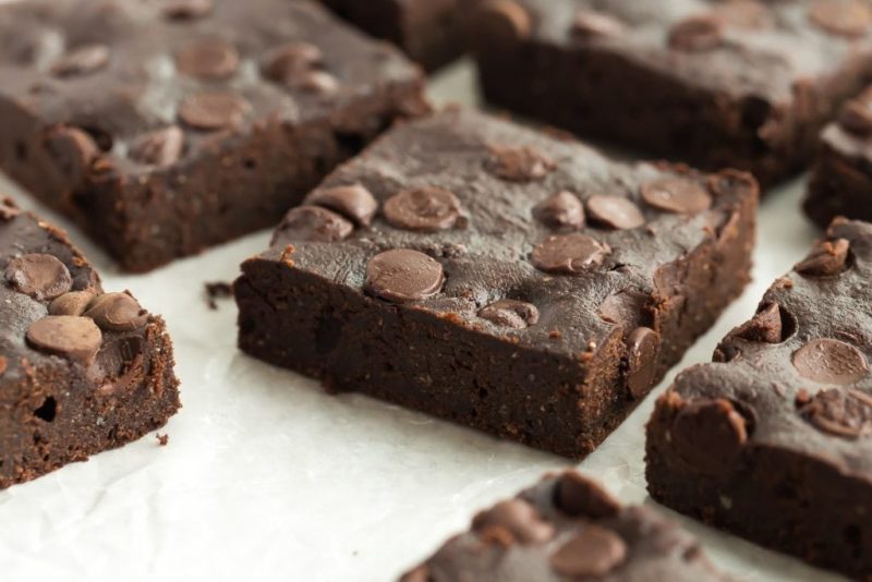 healthy brownies on baking paper