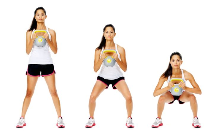 Goblet squat kettlebell