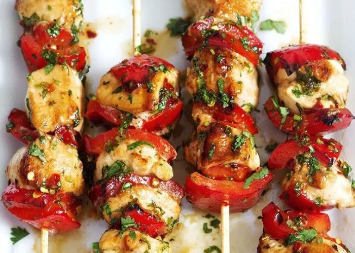 sweet chili healthy chicken breast skewers