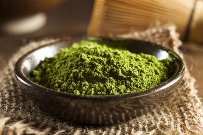 bowl of matcha powder