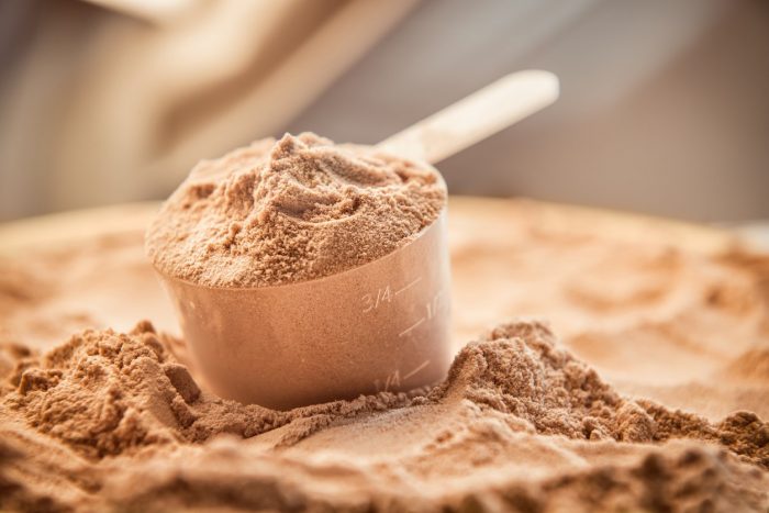 Scoop of whey protein