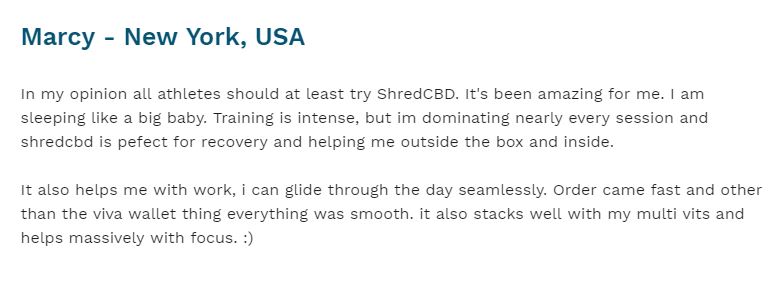 shredCBD testimonial 