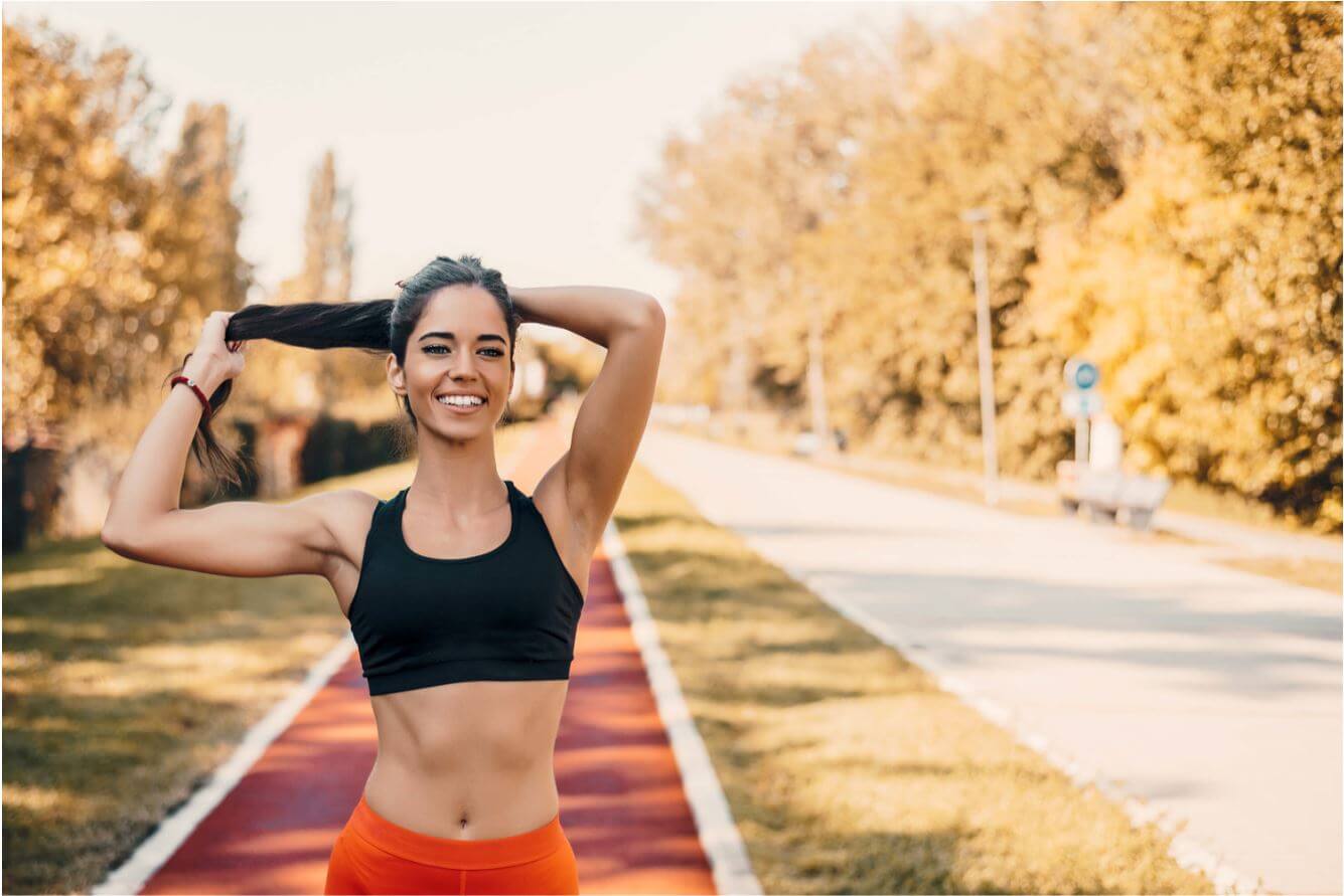 Woman Running on Track