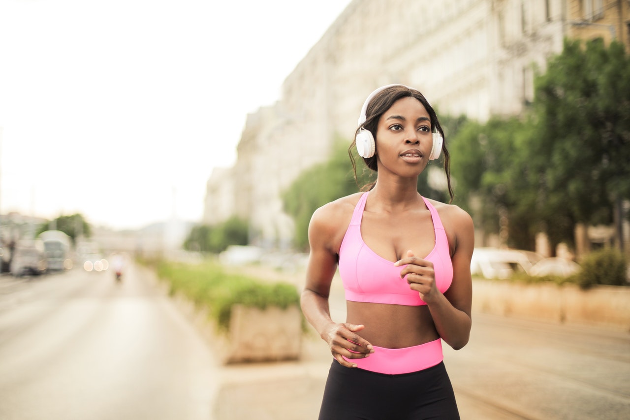 Women exercising outside